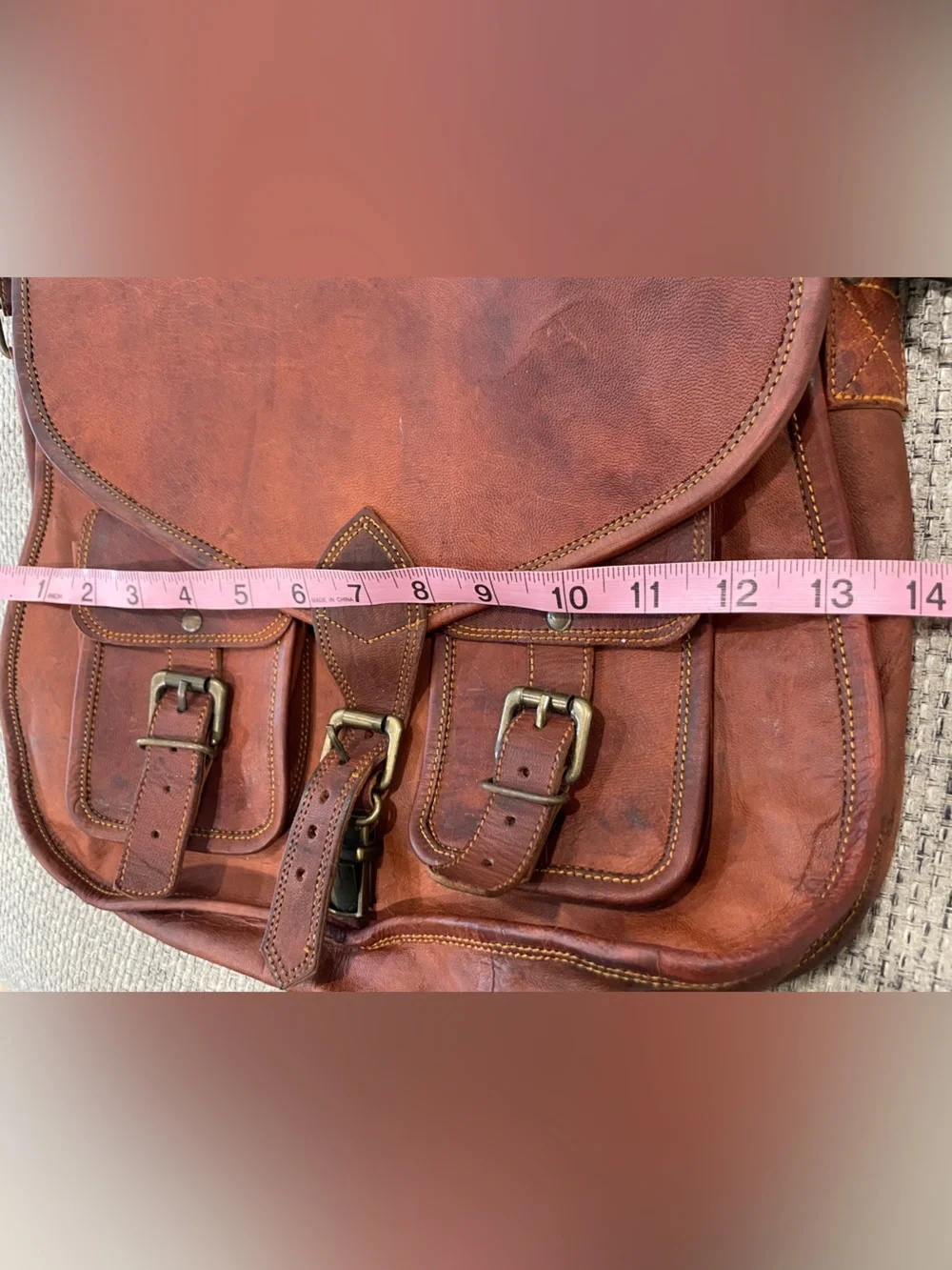 Brown Leather Messenger Bag Crossbody Satchel Briefcase Rustic Heritage academia